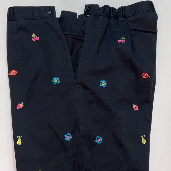 DRAPERS & DAMON'S PETITE STRECH FRUIT EMBROIDERED CROPPED PANTS Sz 12P - Picture 13 of 15